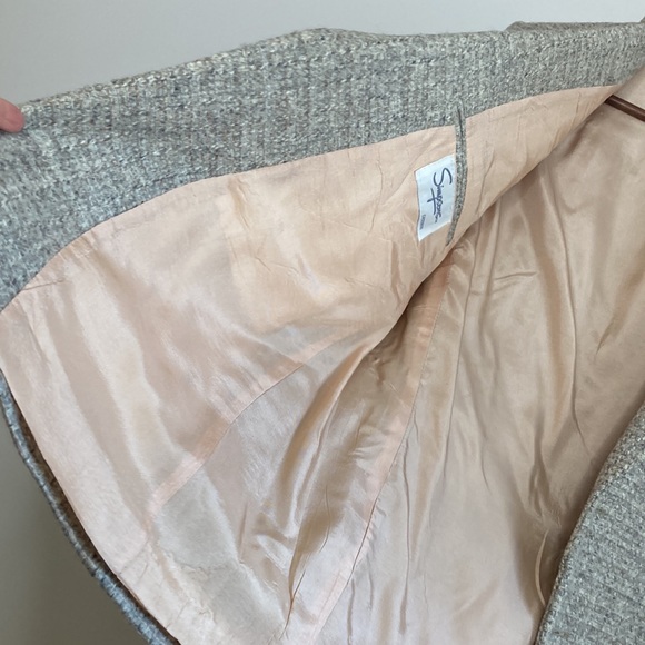 Vintage Harris Tweed Sport Coat Mens 40S Light Grey Tan Wool Blazer Jacket - Picture 12 of 15